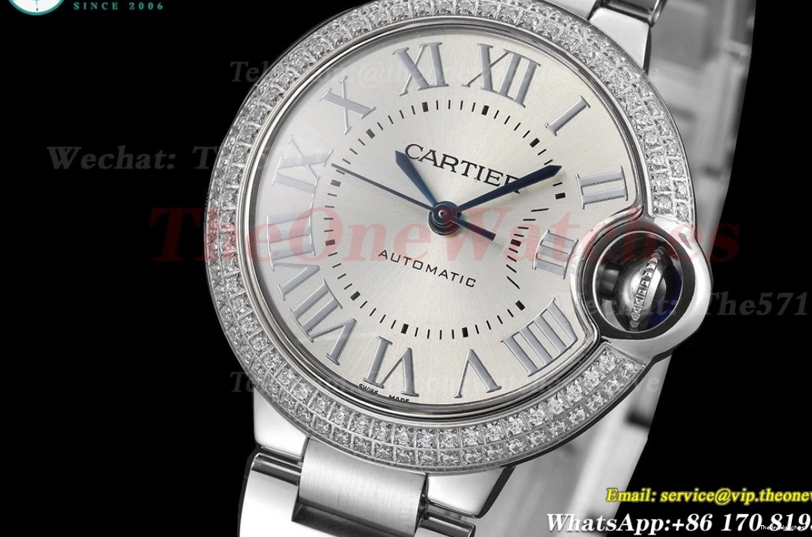 33mm NH05 Cartier Rmn De SS GDF SS Ballon Bleu Silver 0326